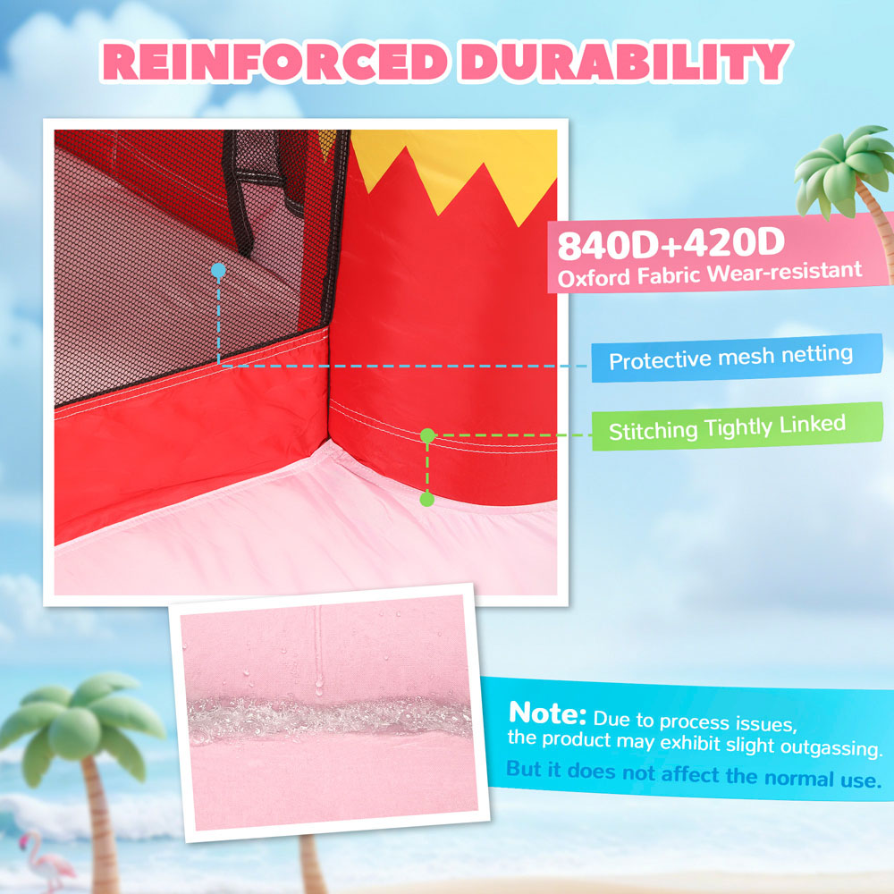 Tommy Toys AIYAPLAY 4-in-1 Kids Pink Flamingo Theme Inflatable Bounce House with Blower 370W Image 5