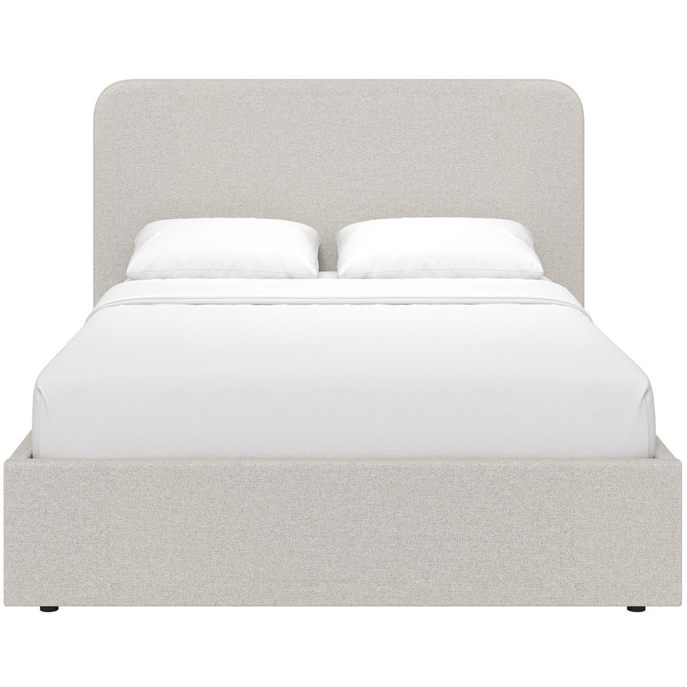 FWStyle Small Double Beige Upholstered Lift Up Ottoman Bed Frame Image 3