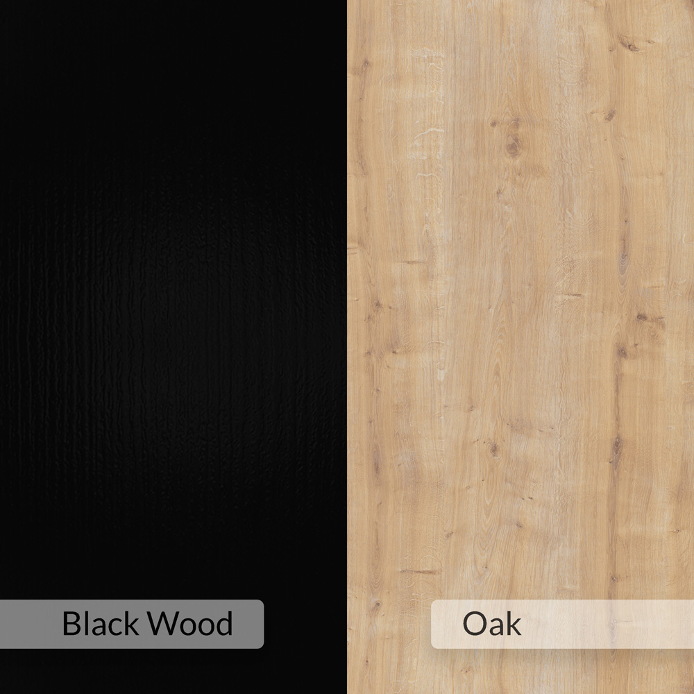 Decortie Model Single Shelf Computer Desk Black Wood Oak Image 6