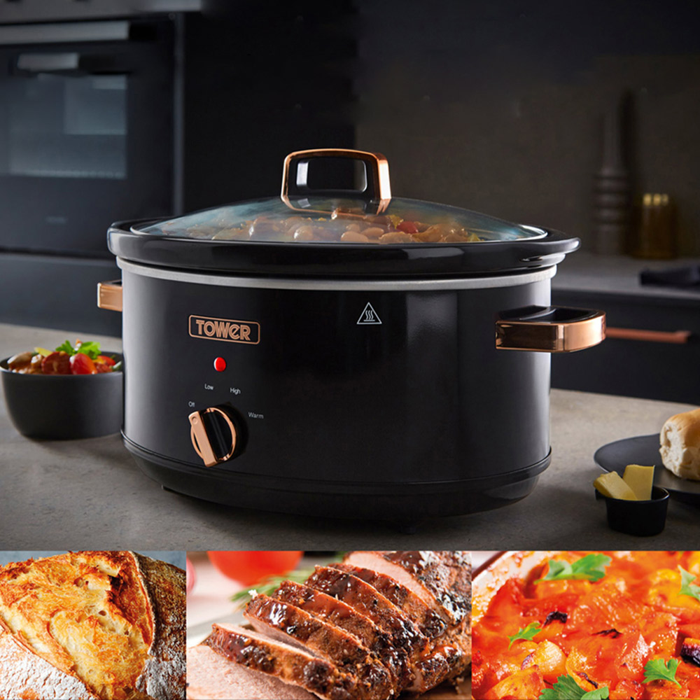 Tower T16019RG Black and Rose Gold Slow Cooker 6.5L Image 3
