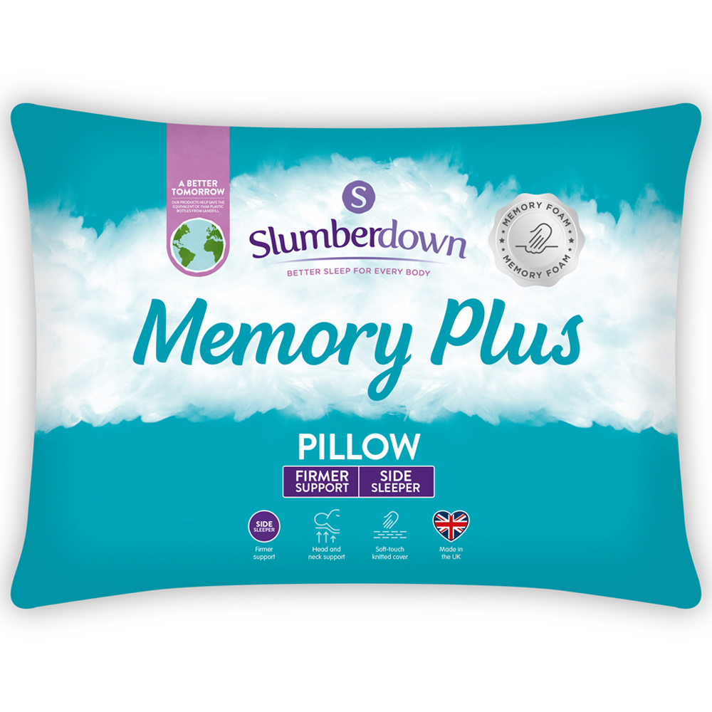 Slumberdown White Memory Plus Firm Pillow Image 2