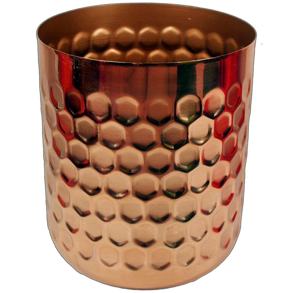 Leaf Copper Metal Honeycomb Planter 18 x 15.5cm Image 1