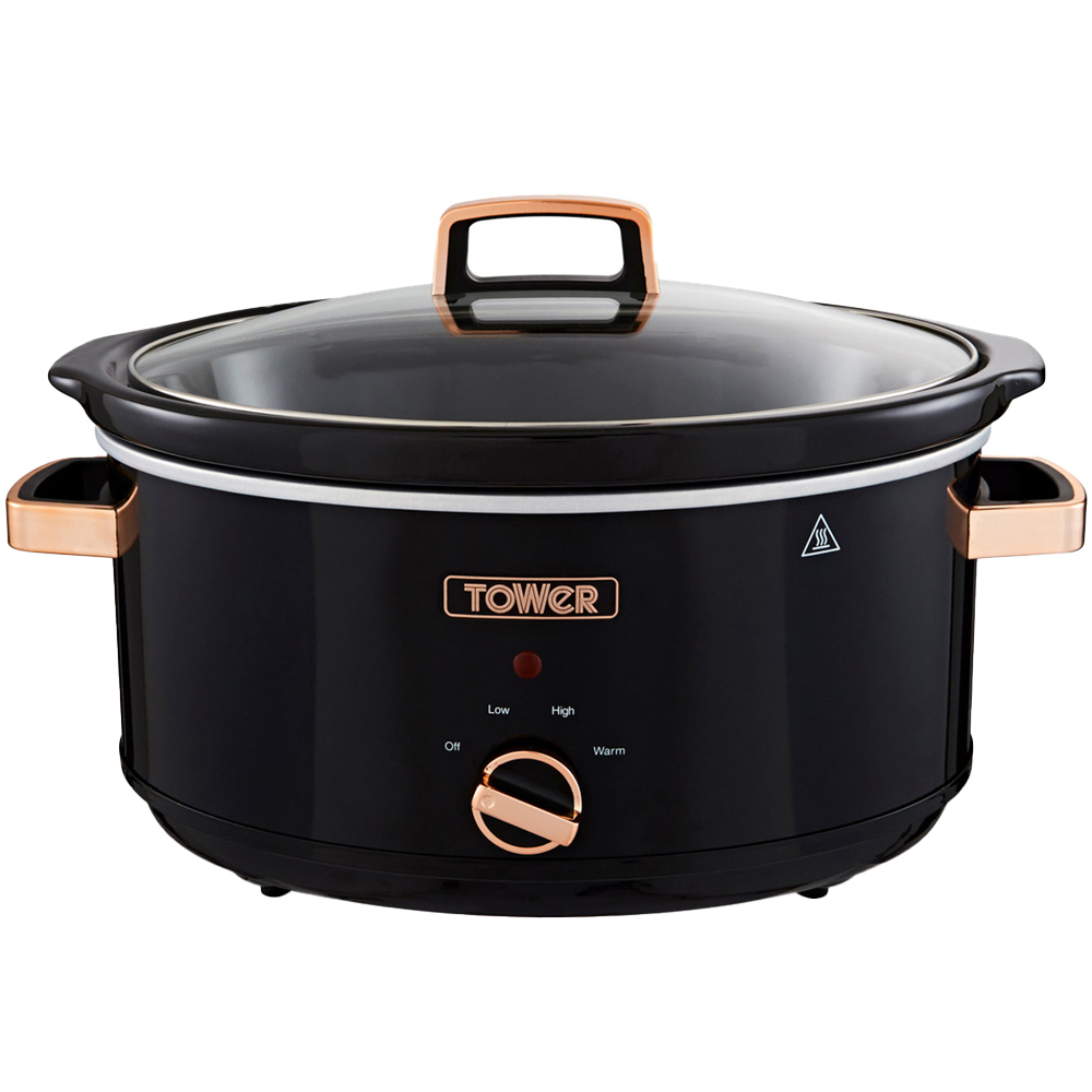 Tower T16019RG Black and Rose Gold Slow Cooker 6.5L Image 1