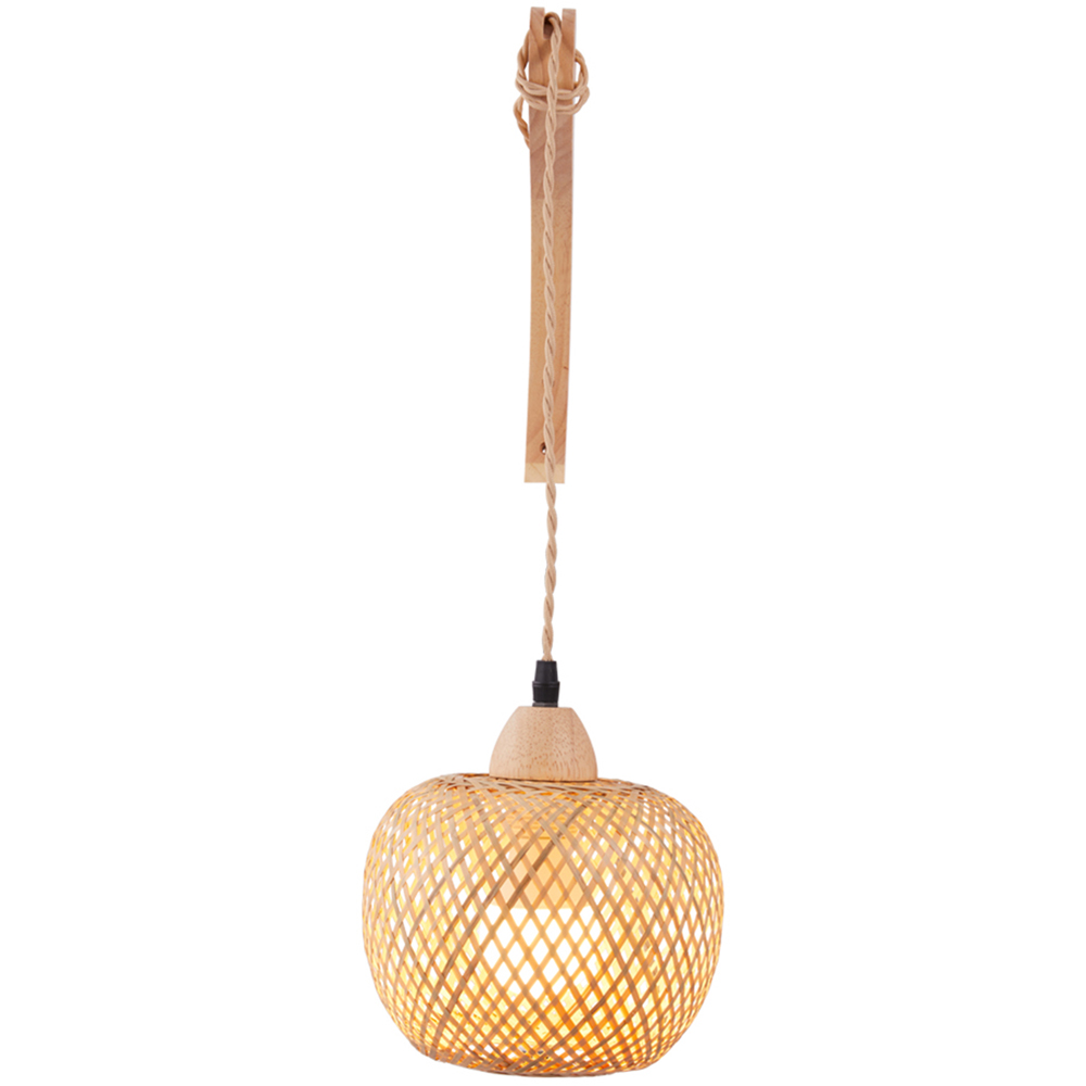 Living and Home Bamboo Woven E27 Plug-In Wall Light Image 3