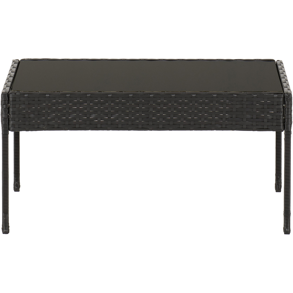 Seconique Cedar 4 Seater Grey Fabric Black Rattan and Glass Garden Set Image 6