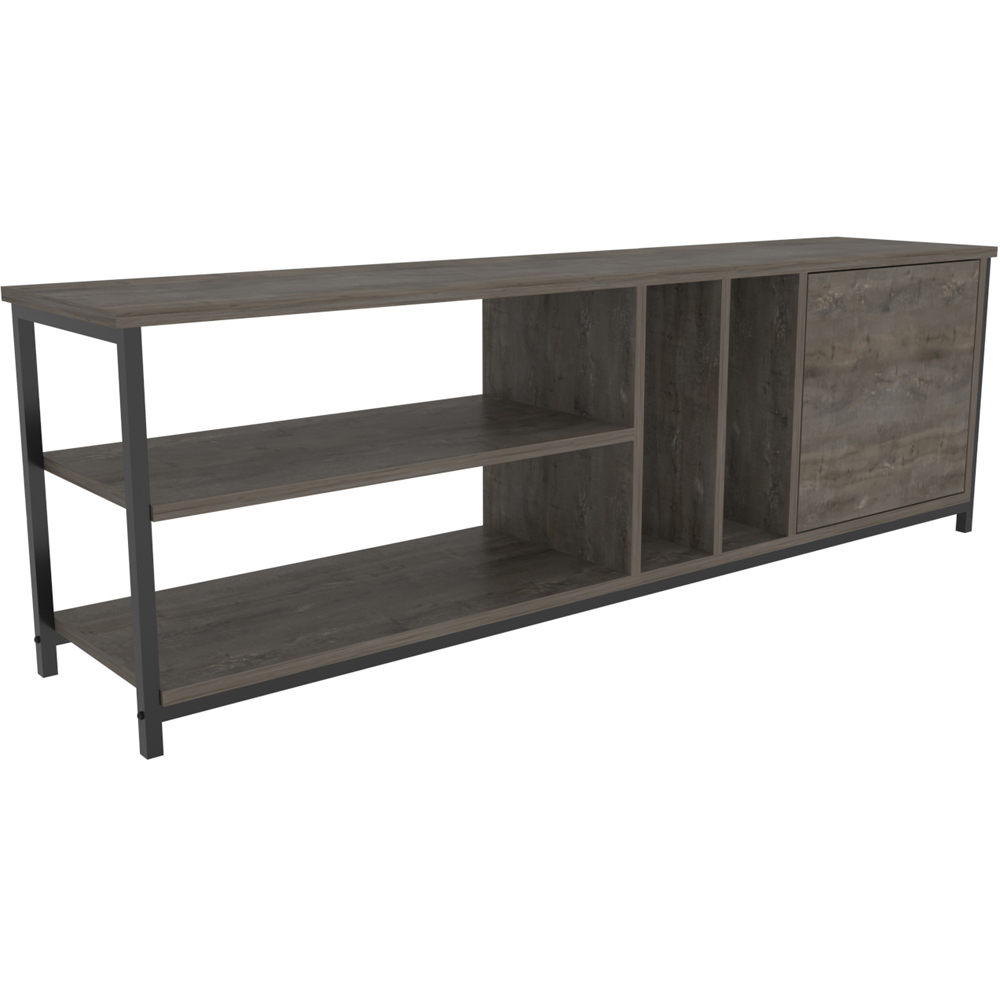 Decorotika Oneida Single Door 4 Shelf Black Wenge TV Stand for 72 inch TV Image 2