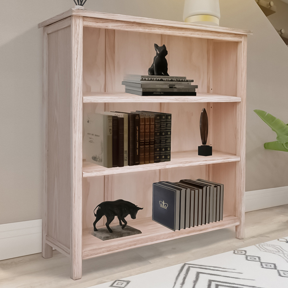 Portofino 3 Shelf Light Wood Bookcase Image 1