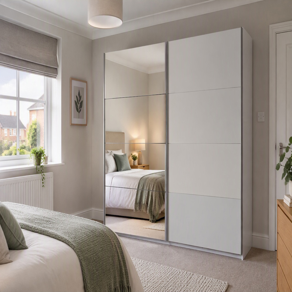 TJ'S Dublin 2 Sliding Door White Wardrobe Image 4
