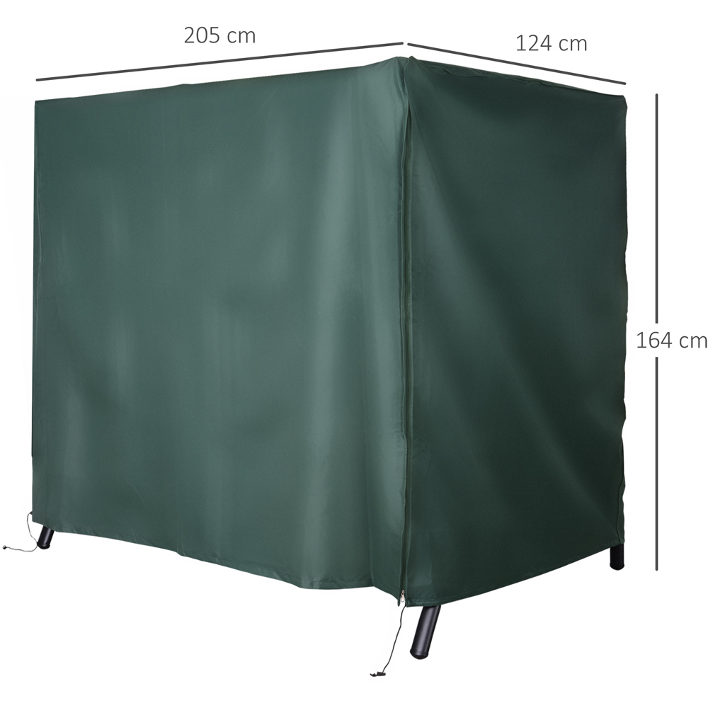 Outsunny Green 3 Seater Swing Bench Cover 164 x 124 x 205cm Image 7