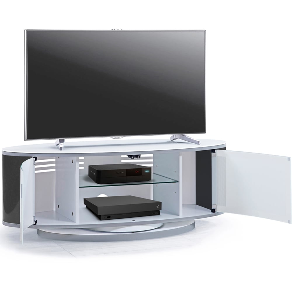 MDA Designs Luna 2 Door White and Black TV Unit Image 5