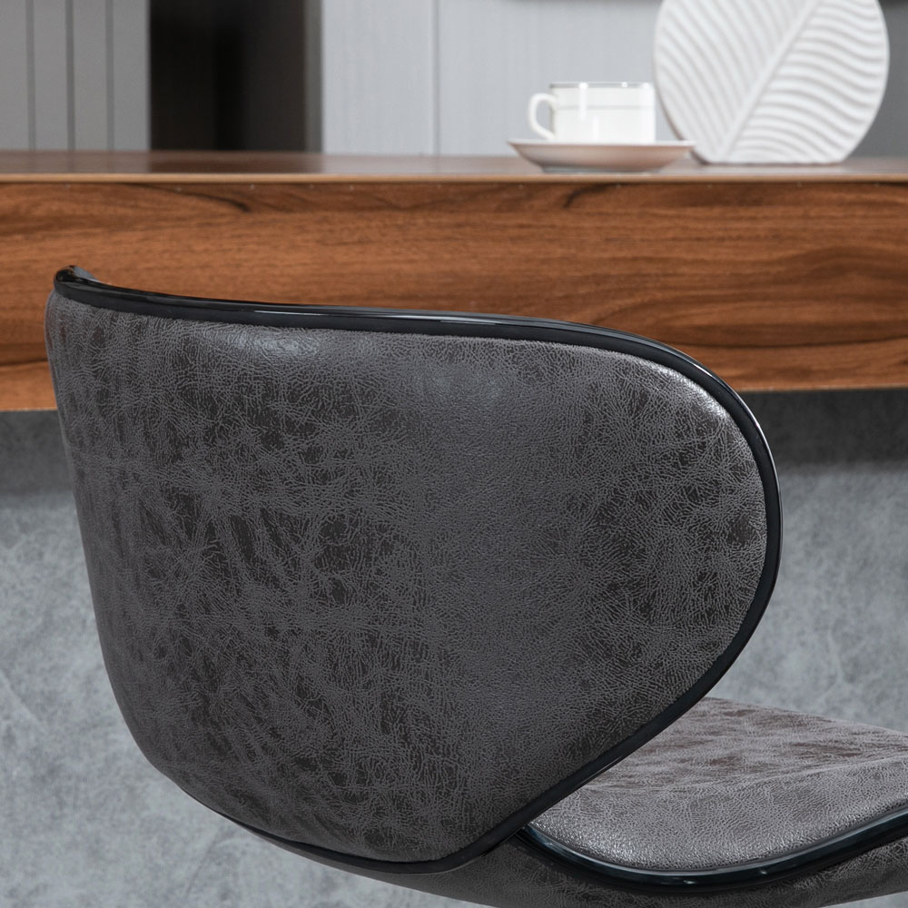Portland Black Microfibre Cloth Bar Stool Set of 2 Image 3