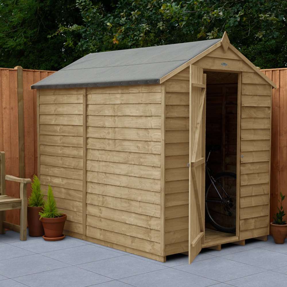 Forest Garden 7 x 5ft Pressure Treated Overlap Apex Shed Image 2