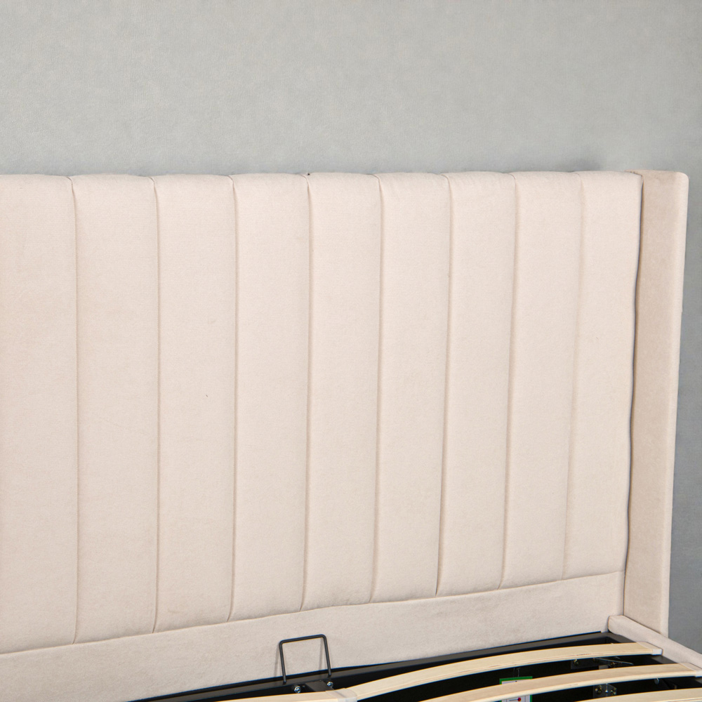 OAT Home Daresbury Double Natural Lift-Up Ottoman Bed Frame with Winged Headboard Image 5