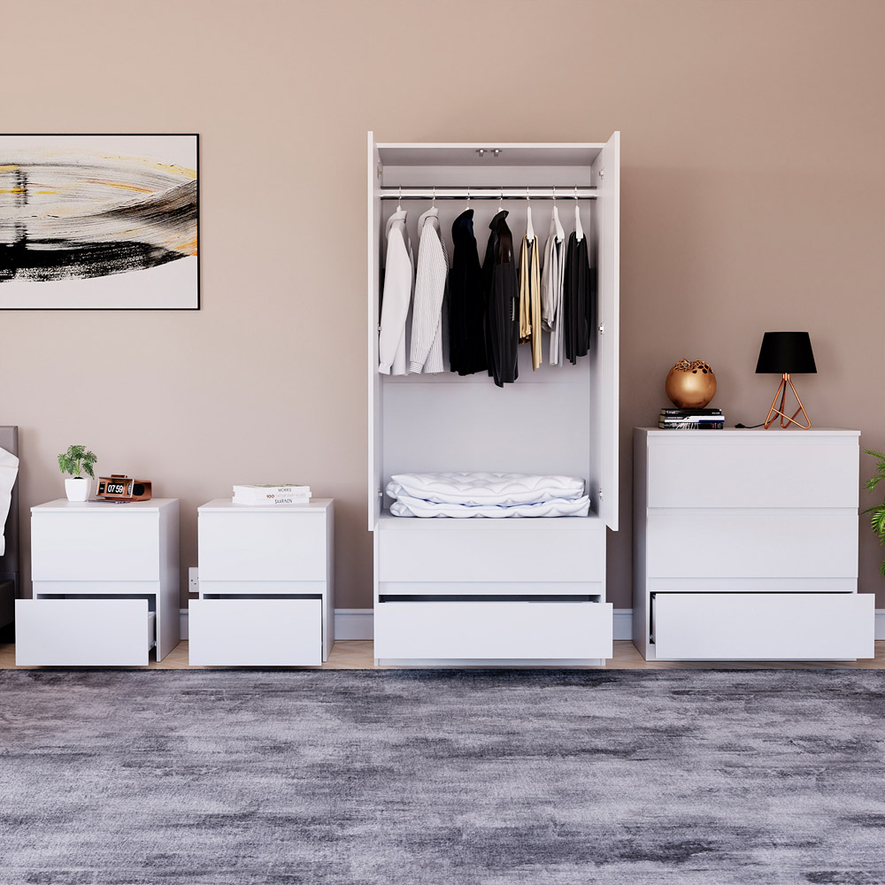 Denver White 4 Piece Bedroom Furniture Set Image 4