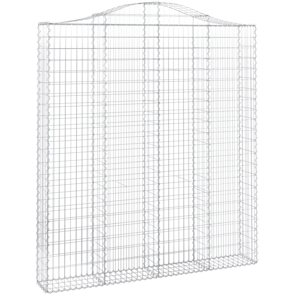 vidaXL Silver Galvanised Iron Arched Gabion Basket 200 x 30 x 220/240cm 3 Pack Image 1