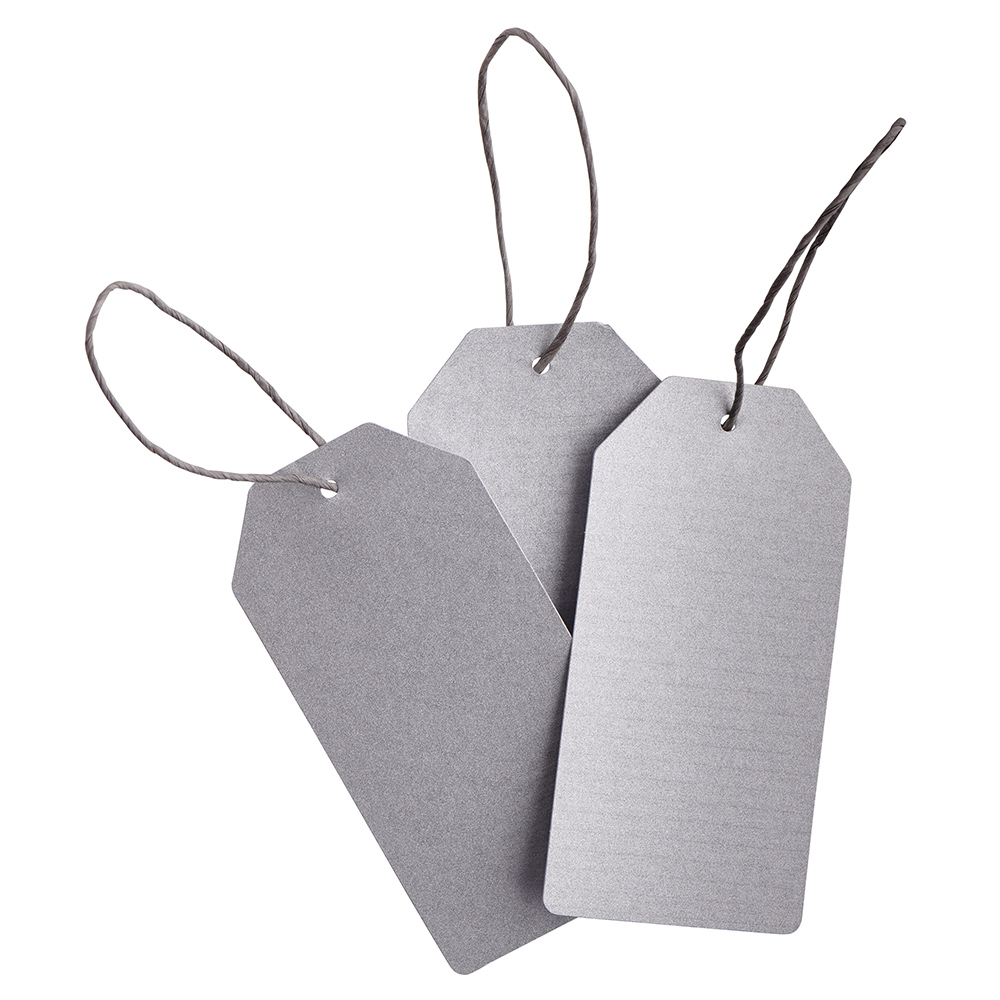 Wilko First Frost Ribbed Silver Tags 8 Pack Image 3