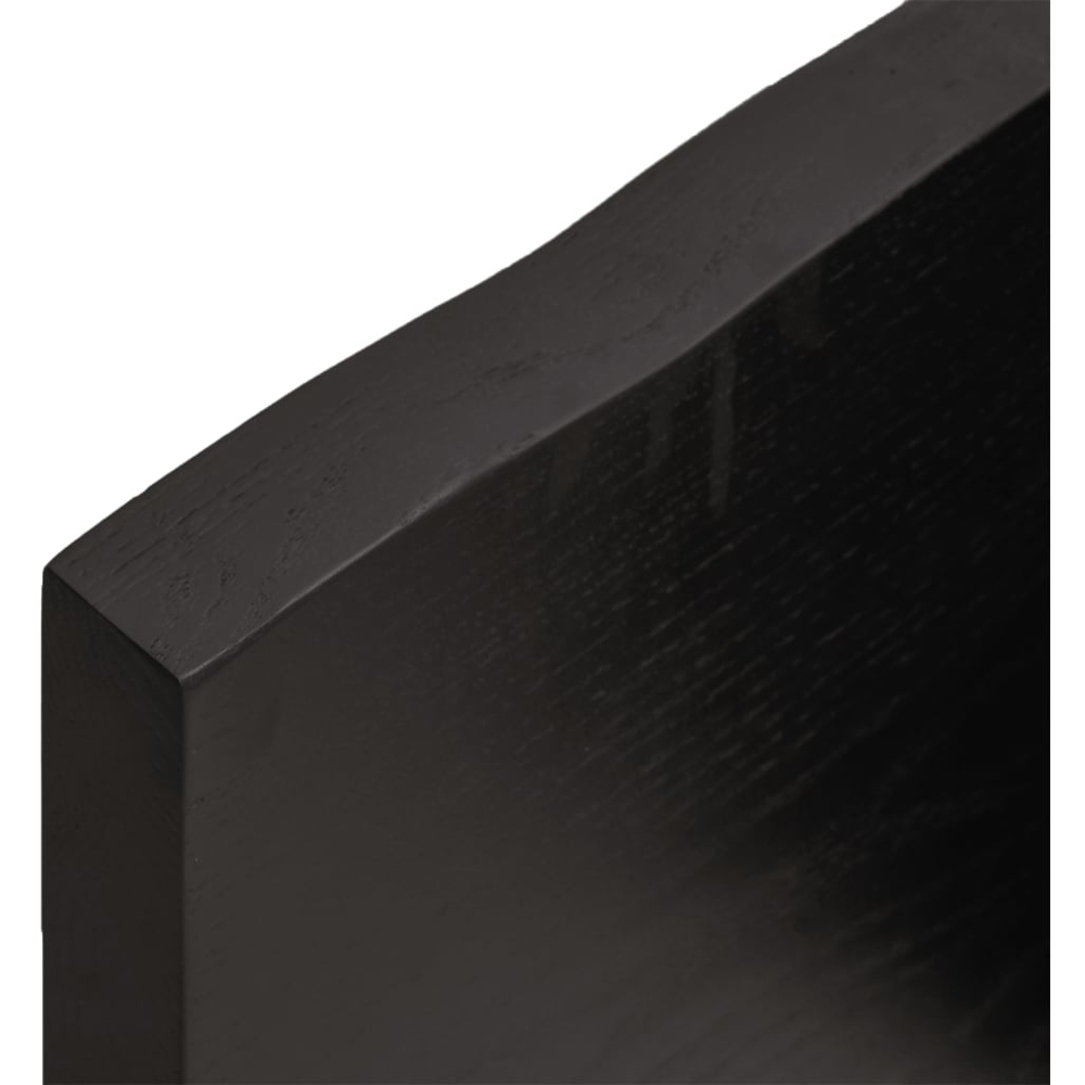 vidaXL 100 x 50 x 4cm Dark Brown Treated Solid Wood Oak Wall Shelf Image 7