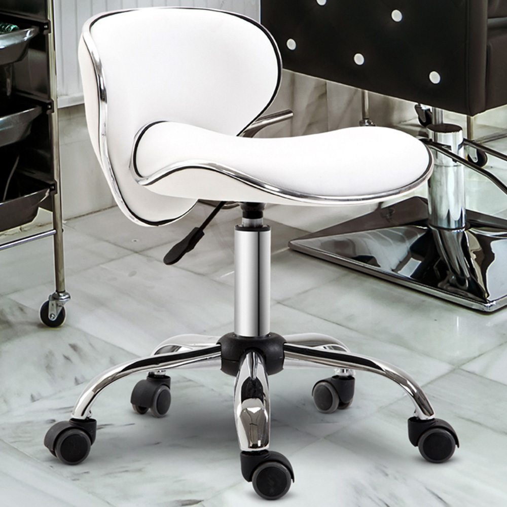 Portland White PU Leather Swivel Chair Image 1