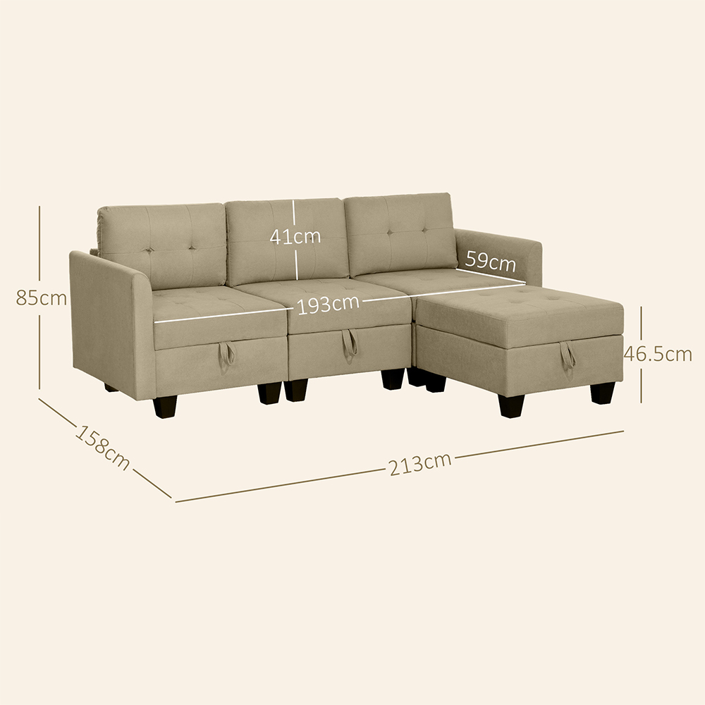 Portland Light Brown Wood Convertible Sofa Image 8