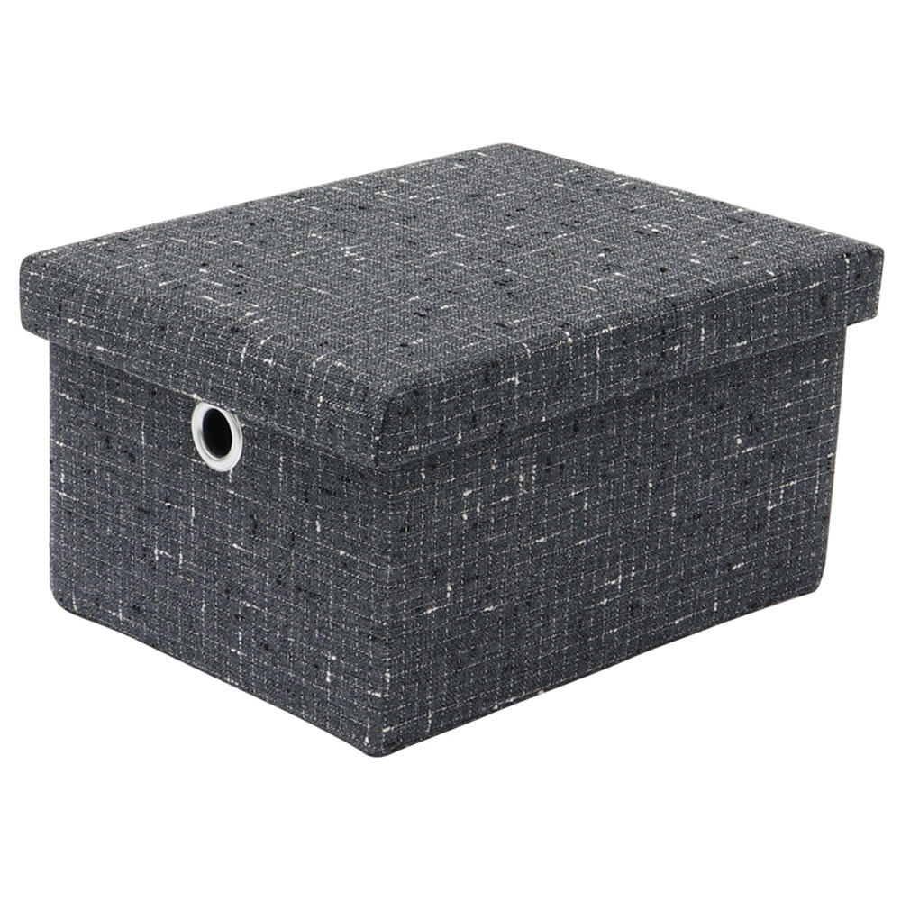 JVL Shadow Rectangular Fabric Storage Boxes with Lids Set of 3 Image 5