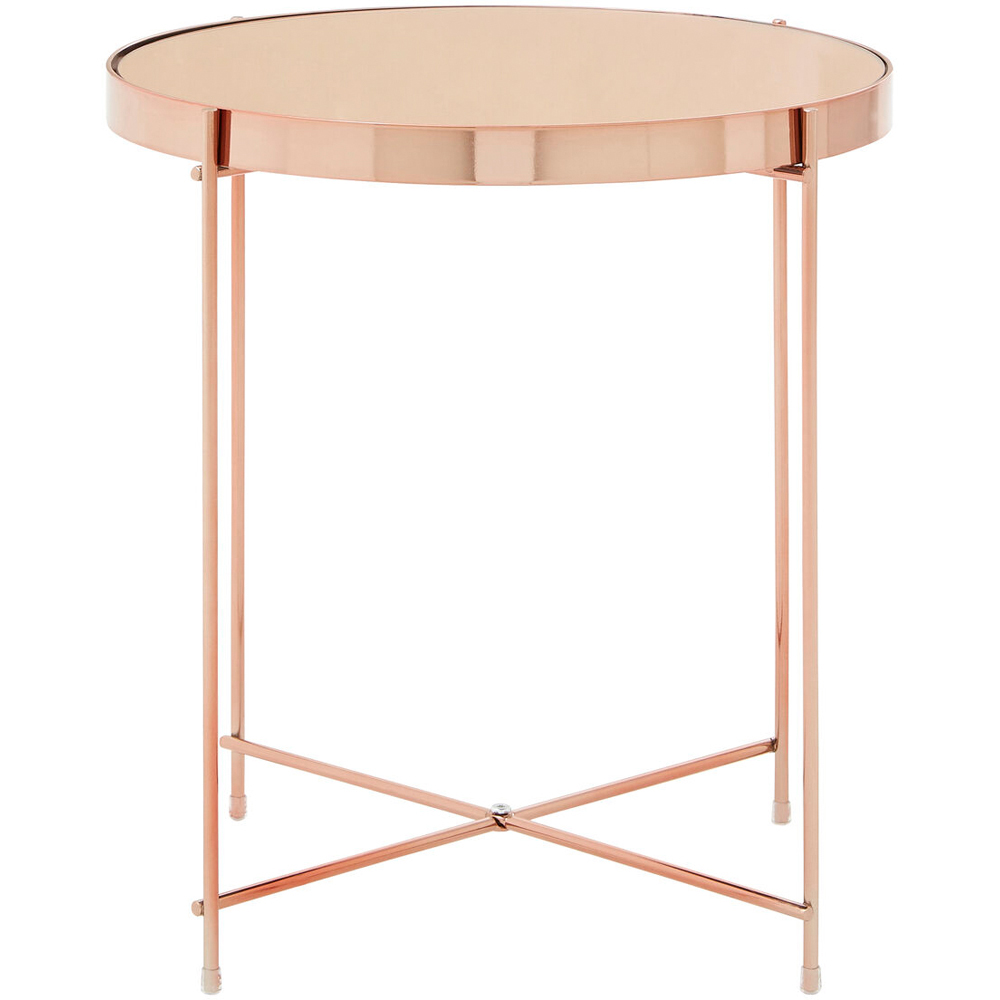 Premier Housewares Allure Pink Mirrored Low Side Table Image 2