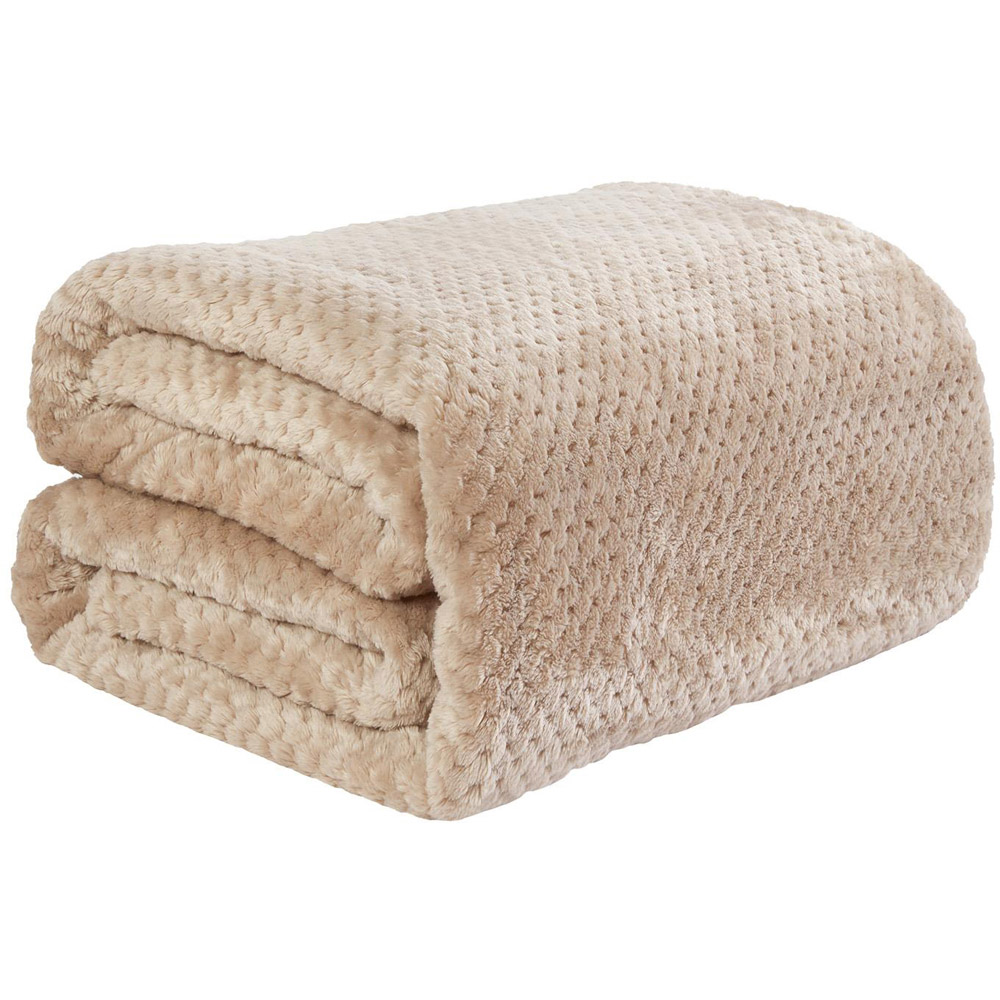 Dreamscene Luxury Honeycomb Mink Waffle Throw 150 x 125cm Image 1