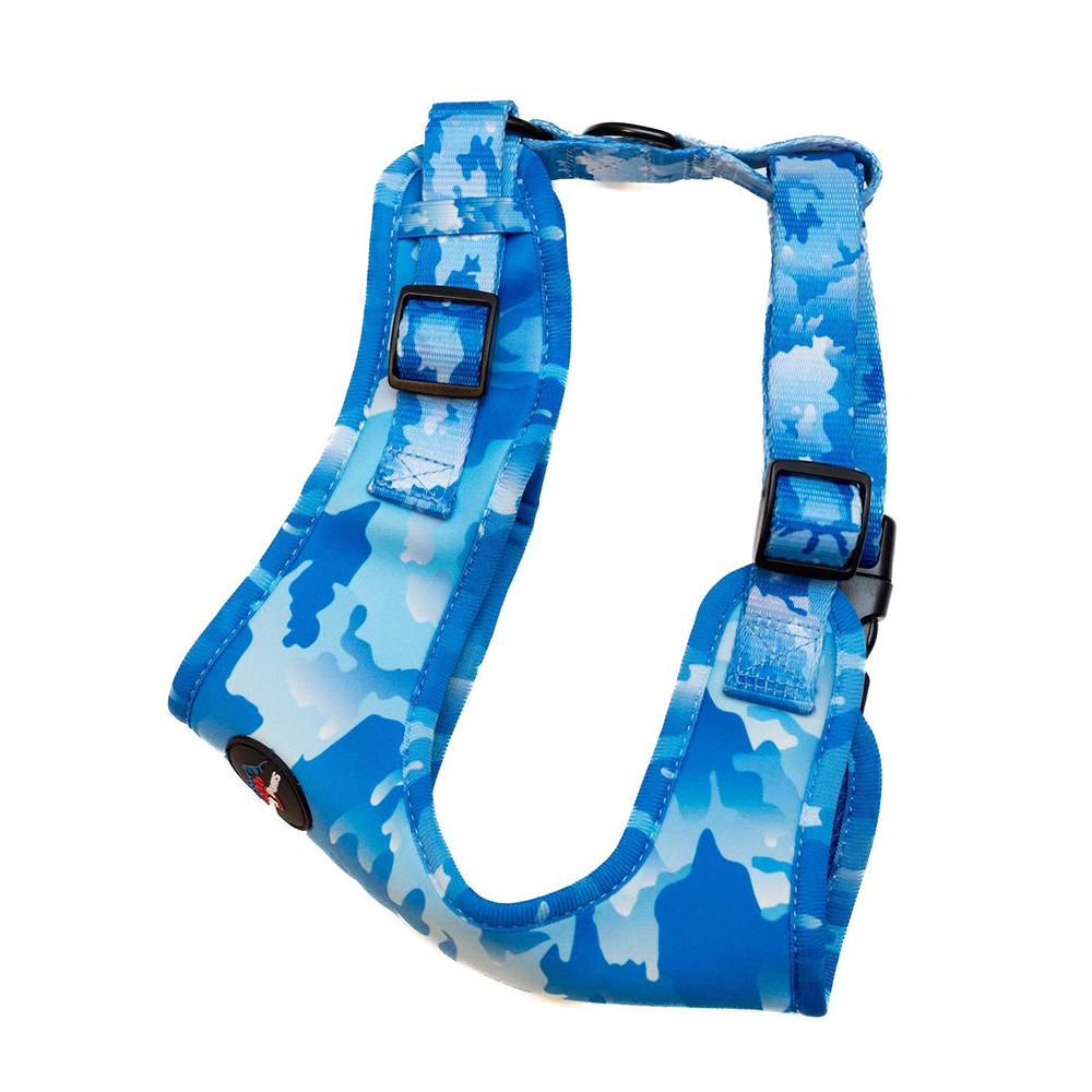 Long Paws Small Blue Camouflage Dog Harness Image 2
