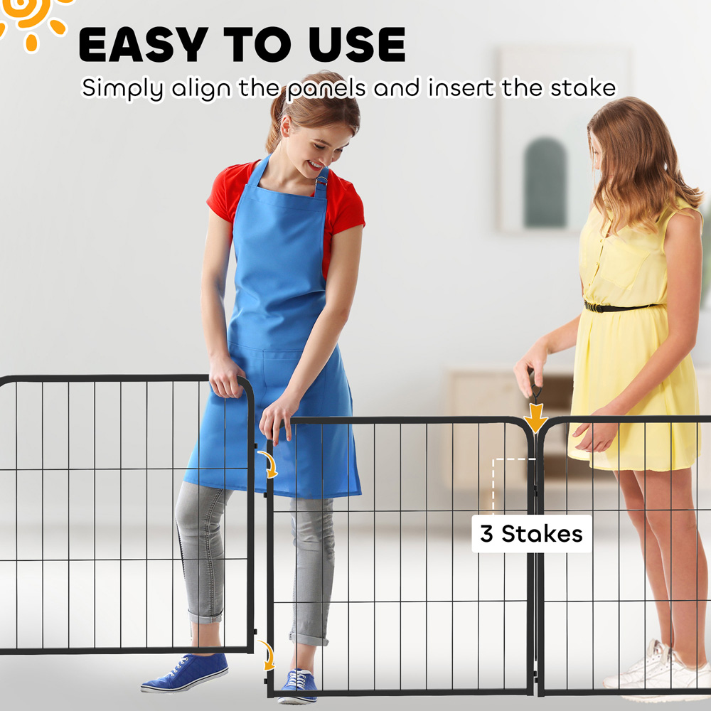 PawHut 2 Piece Black Small Dog Pen Extension Image 5