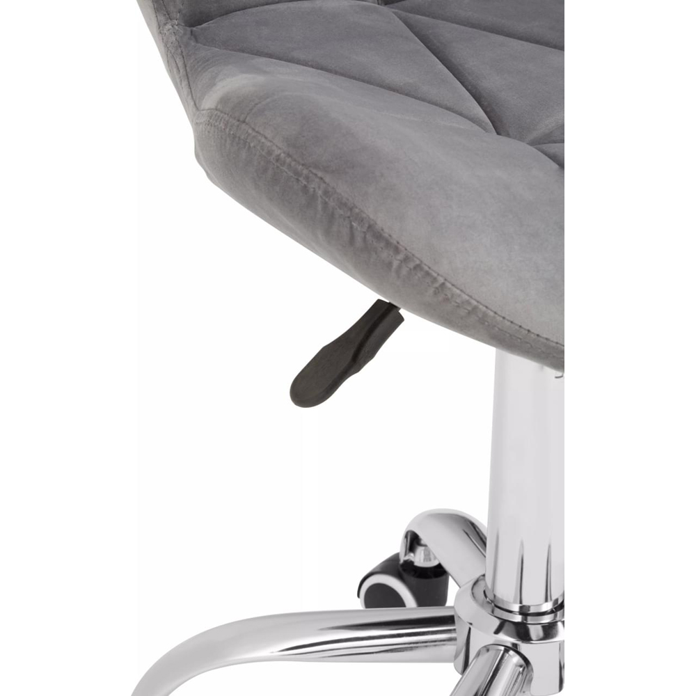 Premier Housewares Grey Velvet Quilted Home Office Chair Image 8