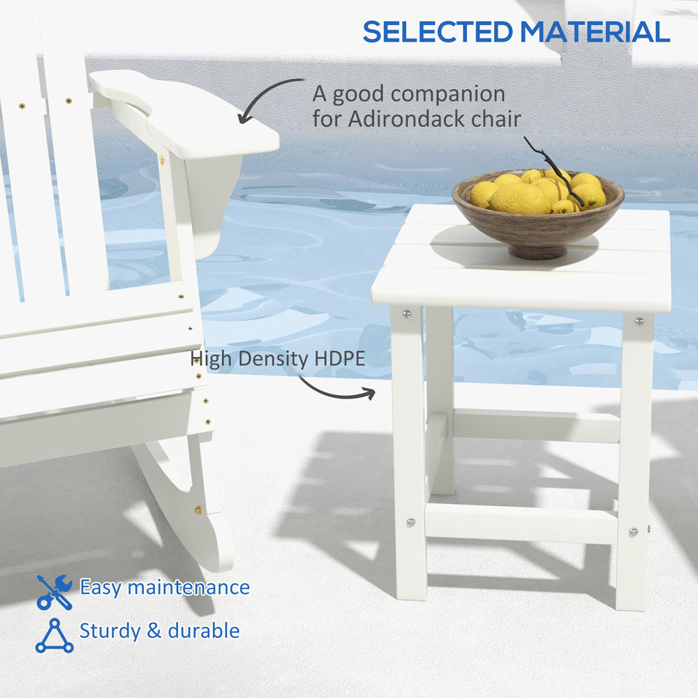 Outsunny White Garden Coffee Table Image 7