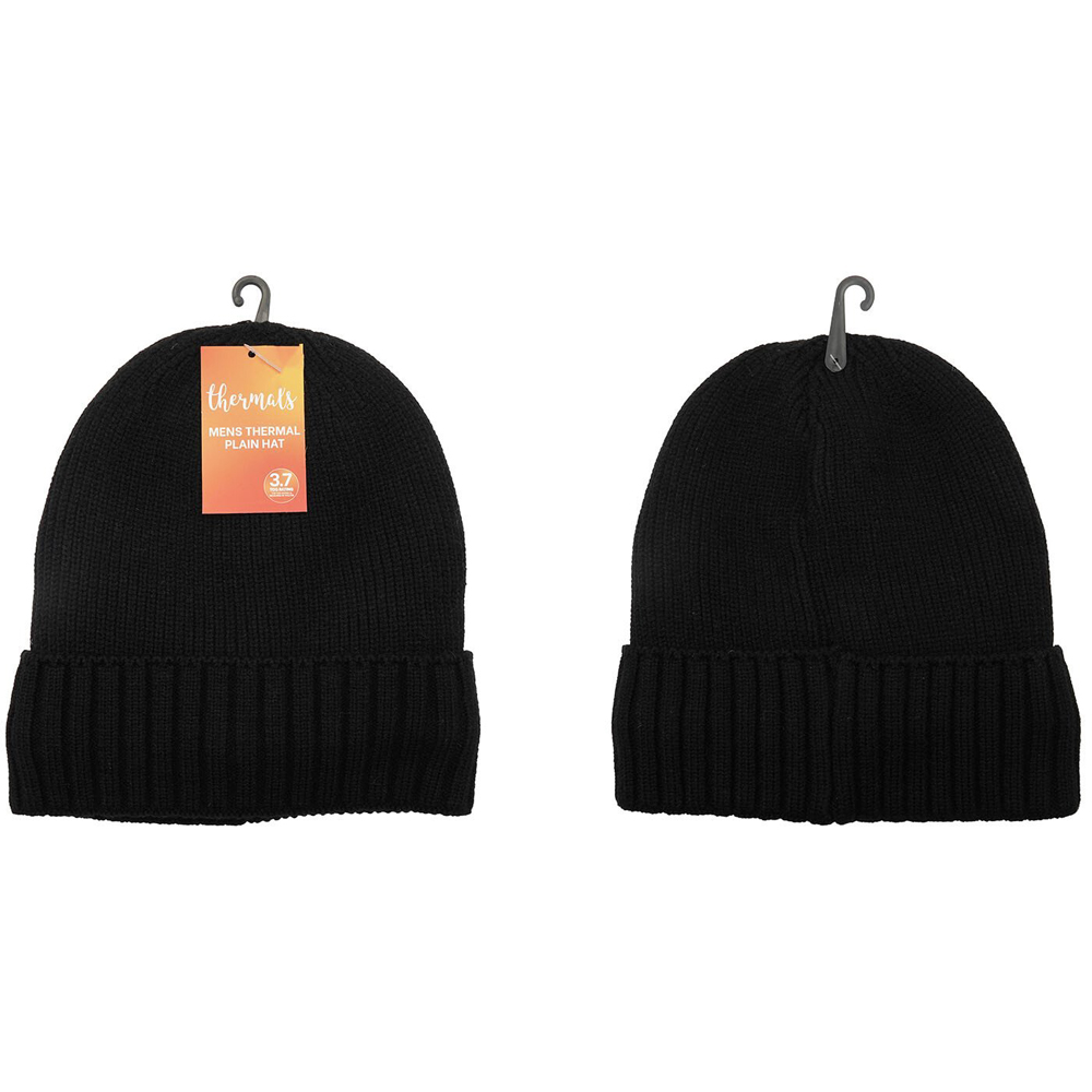 Mens Assorted Thermal Plain Hat - Black / Grey / Navy Image 11