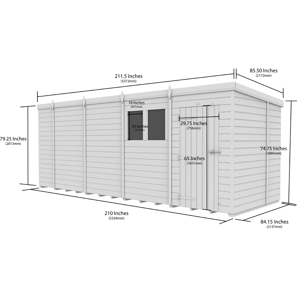 DIY Sheds 19 x 7ft Tongue and Groove Timber Pent Garden Shed Image 8