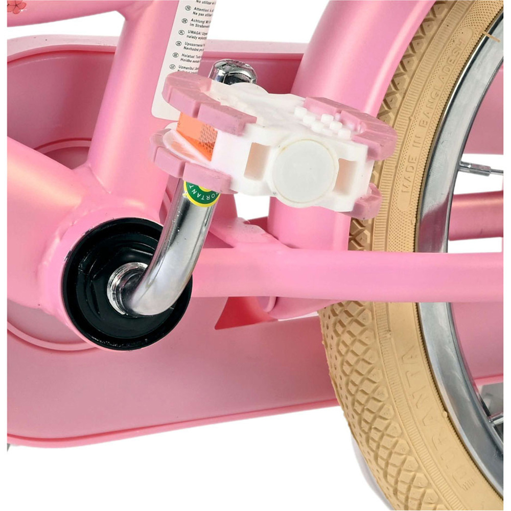 Volare Blossom Kids 14 inch Pink Bike with Stabilisers Doll Seat and Basket Image 8