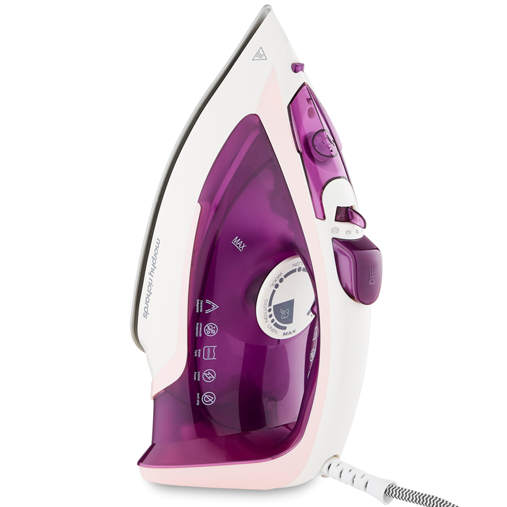 Morphy Richards Steam Flow Pink and White Turbo Steam Iron 2400W Image 4