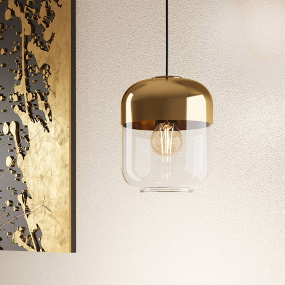 EGLO Maryvilla Gold and Clear Pendant Light Image 2