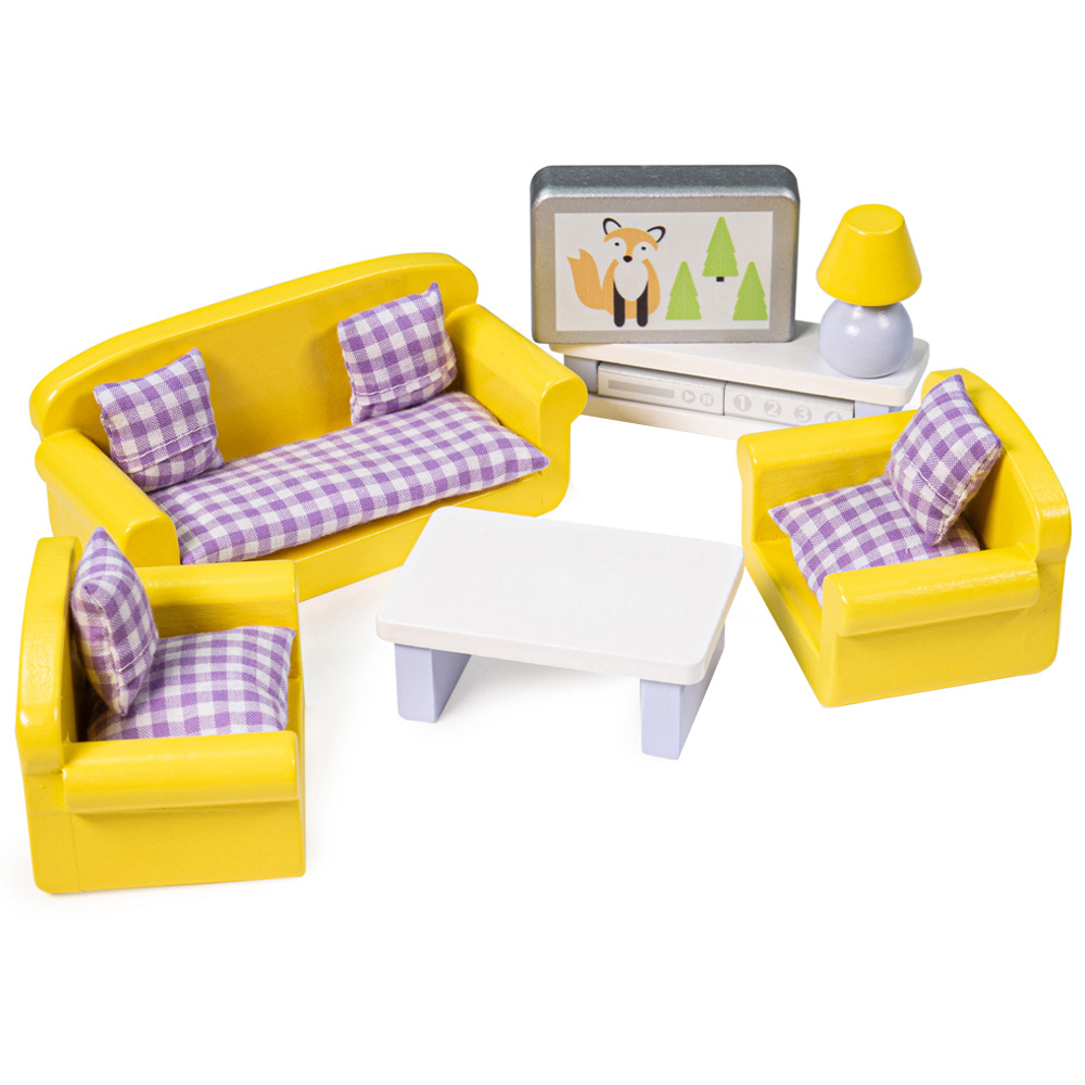 Tidlo Wooden Dolls House Living Room Furniture Set Image 1