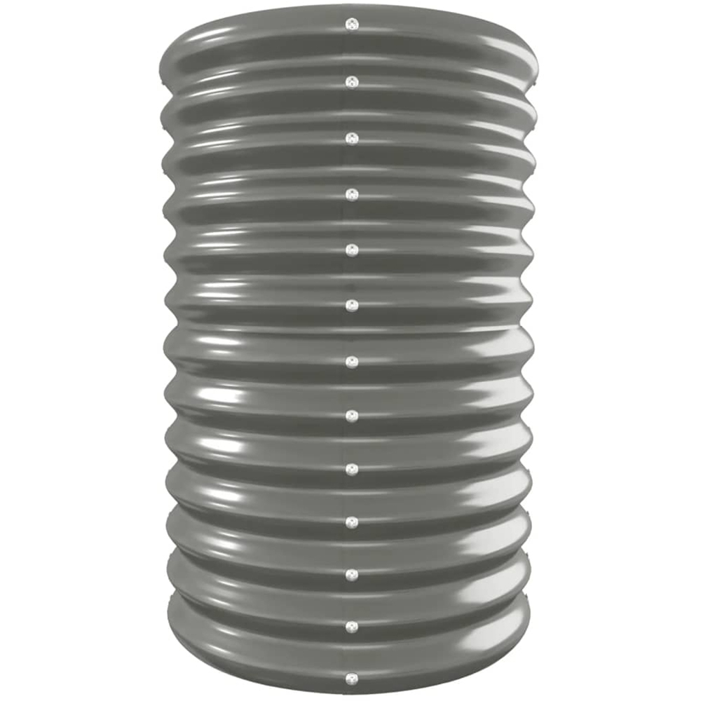 vidaXL Grey Galvanised Steel Oval Raised Garden Bed 68 x 332 x 40cm Image 3