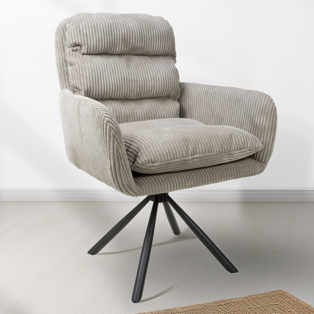 Cassidy Set of 2 Corduroy Mink Swivel Chair Image 1