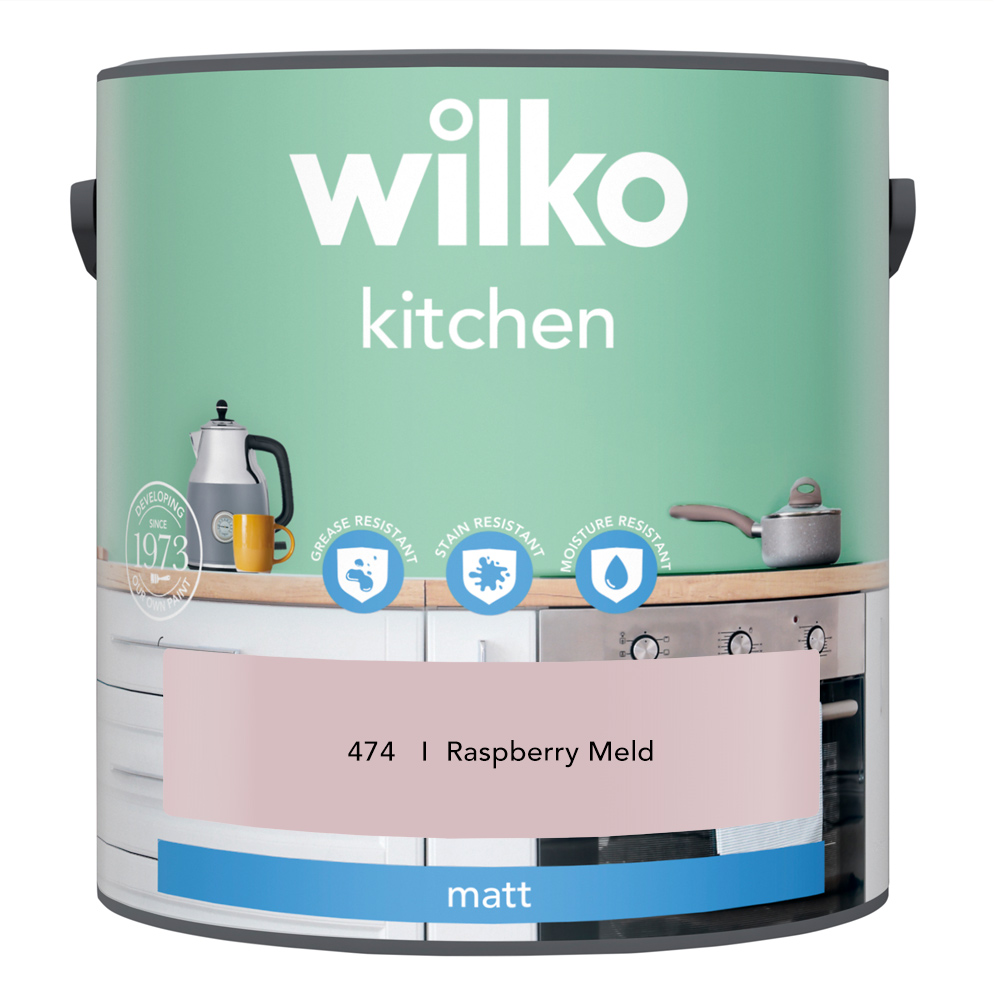 Wilko Kitchen Raspberry Meld Matt Emulsion Paint 2.5L Image 2