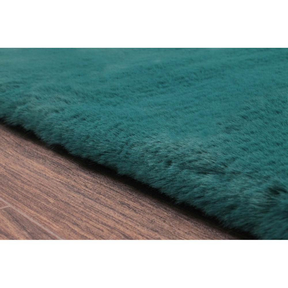 Portland HMC Luxe Teal Faux Fur Rug 60 x 180cm Image 3