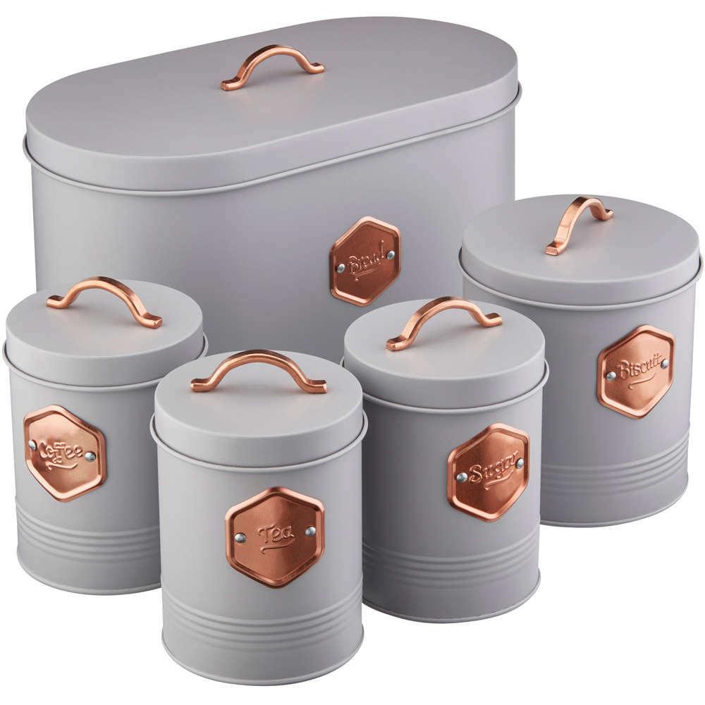 Cooks Professional G3572 Grey and Copper 5 Piece Kitchen Storage Set Image 3