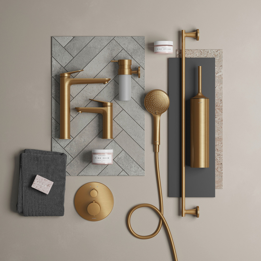 Duravit Minusflow Brushed Bronze Head Shower 230mm Image 5