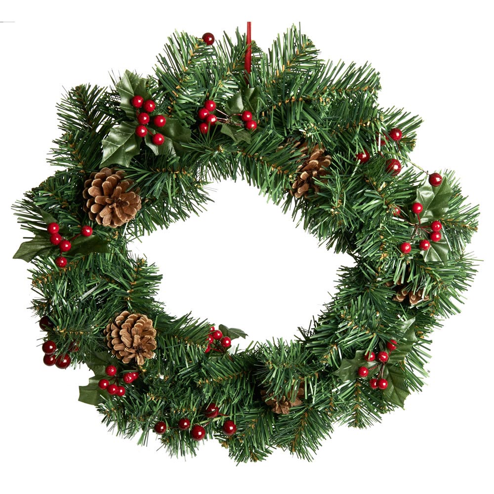 Wilko Waverly Cones and Berries Christmas Wreath Image 1