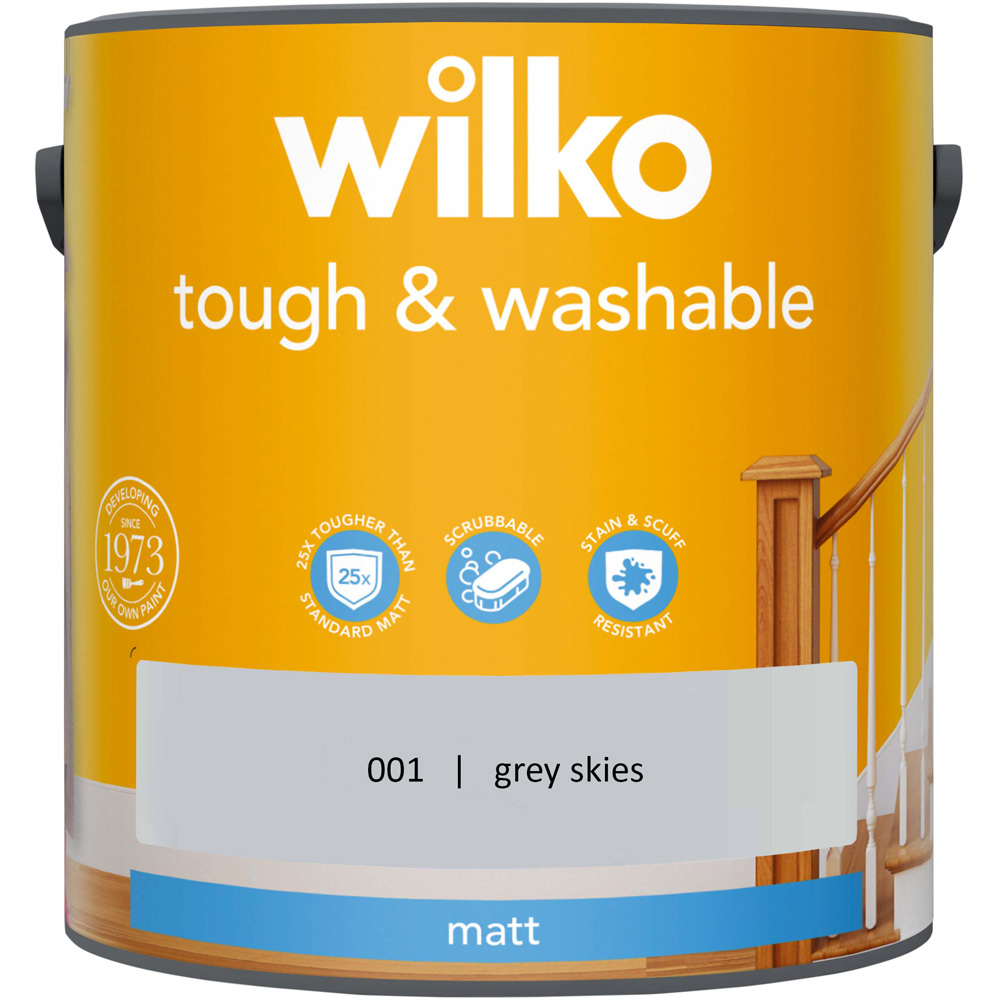 Wilko Tough & Washable Grey Skies Matt Emulsion Paint 2.5L Image 2