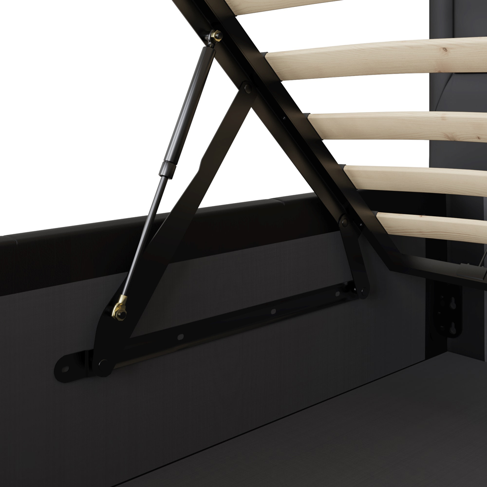 GFW Hollywood King Size Black Gas End Lift Ottoman Bed with Buttoned Headboard Image 8