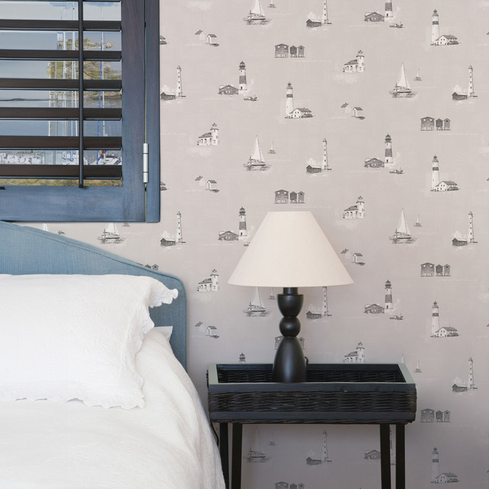 Galerie Deauville 2 Whimsical Motifs Taupe Wallpaper Image 2