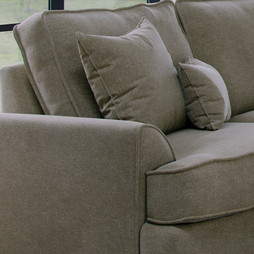 Alba City 3 Seater Fossil Fabric Sofa Image 3
