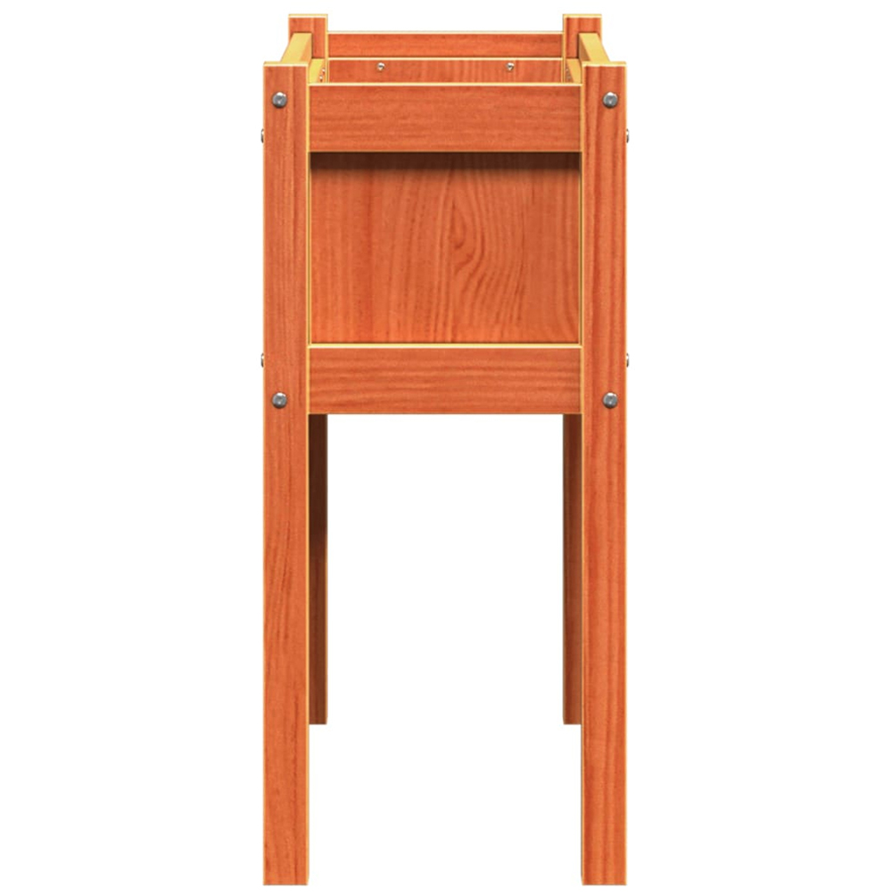 vidaXL Wax Brown Solid Pine Wood Raised Garden Planter with Legs 70 x 70 x 31cm Image 5