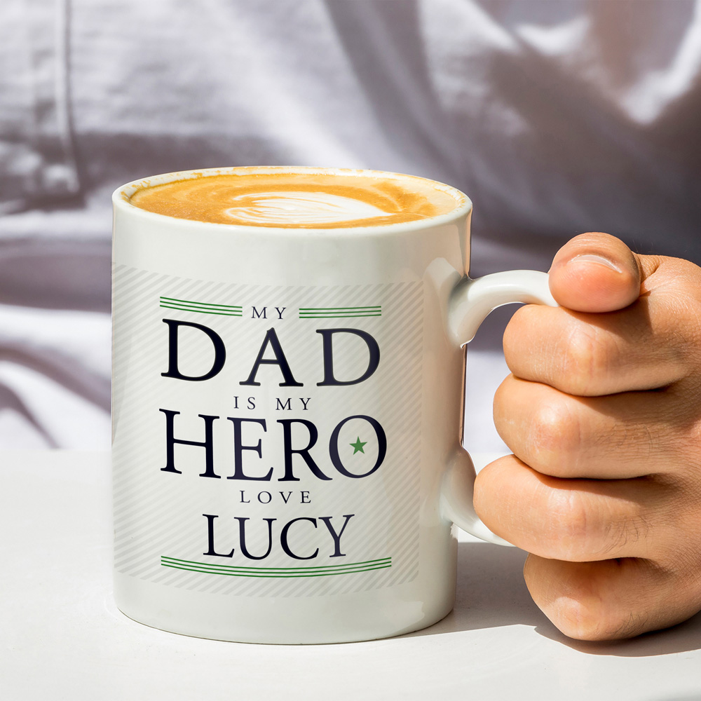 Personalised Memento Personalised My Dad is My Hero Mug Image 2