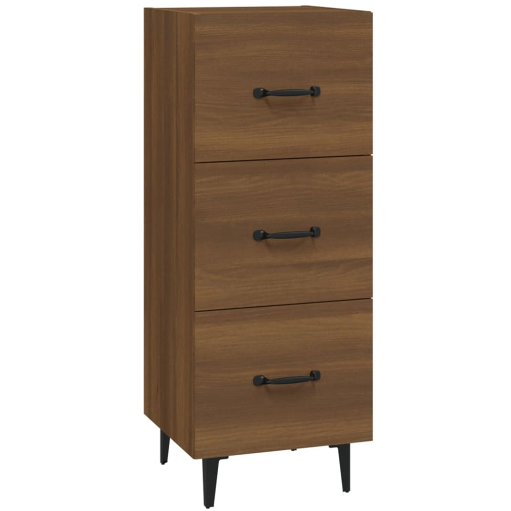 vidaXL 3 Drawer Brown Oak Sideboard Image 2